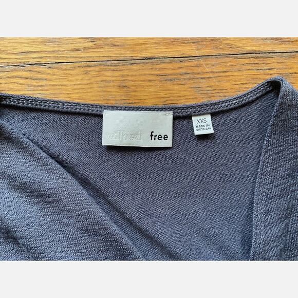 ARITZIA: WILFRED FREE Gray Knit Faux Wrap Dress sz XXS - Picture 8 of 11